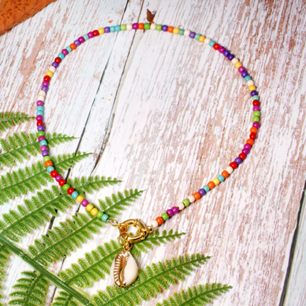 Цветной бисер чокер для женщин модное богемное летнее шикарное женское ожерелье