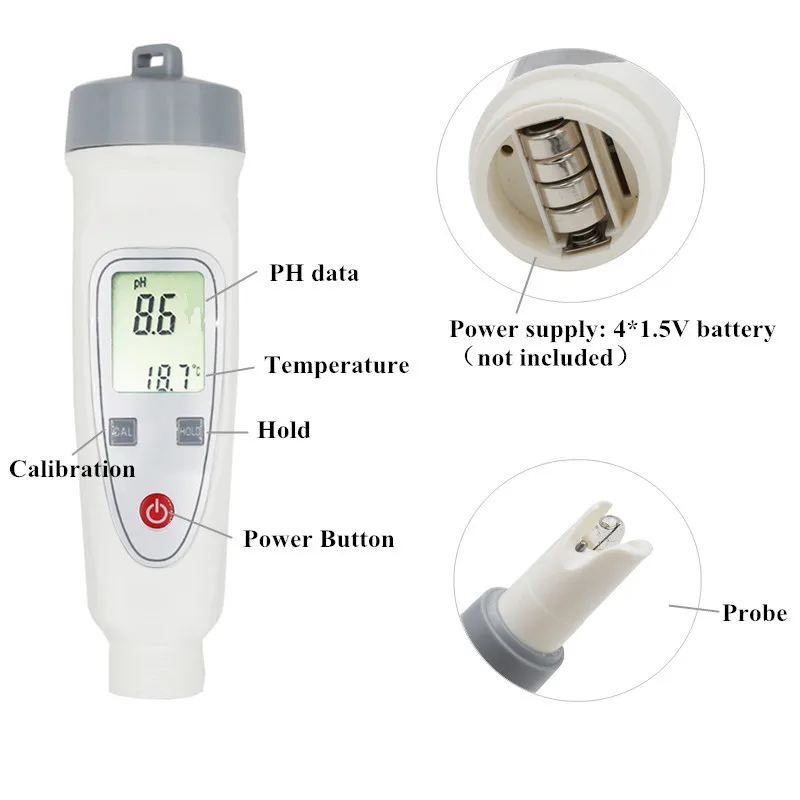 Портативный цифровой измеритель качества воды Ручка PH ручка для измерения