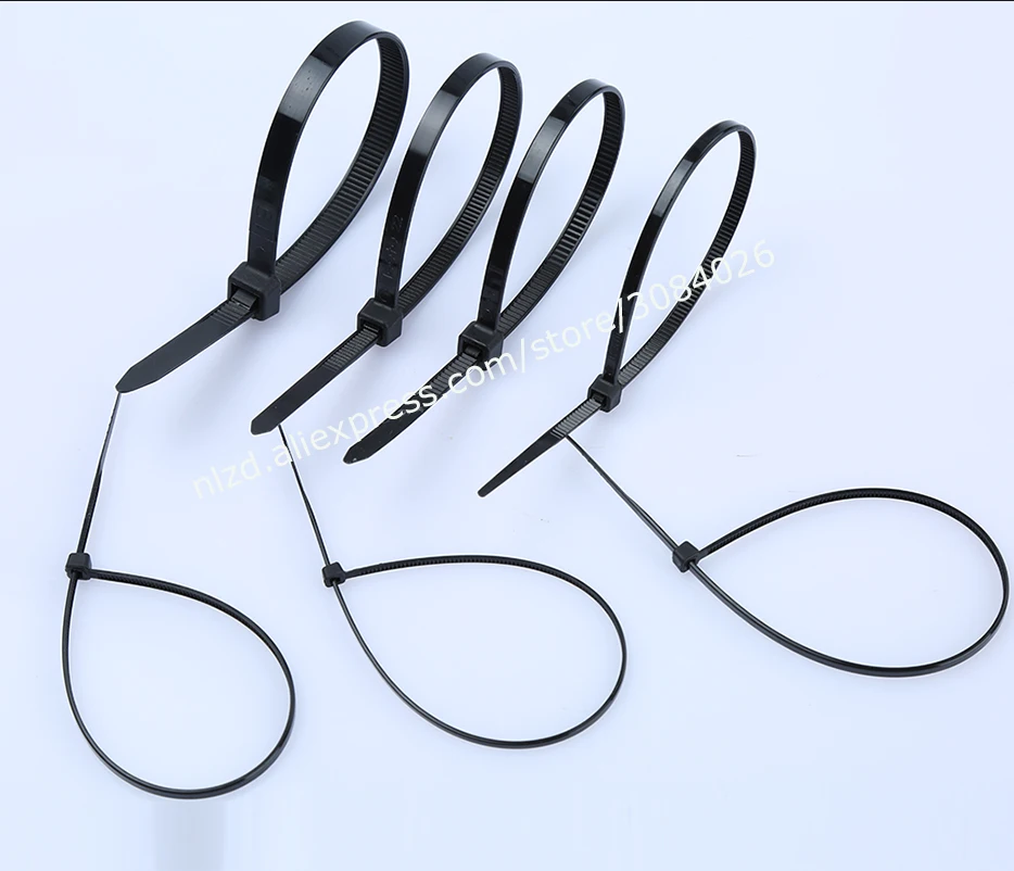 200 мм черные нейлоновые кабельные стяжки 100 шт. горячая Распродажа