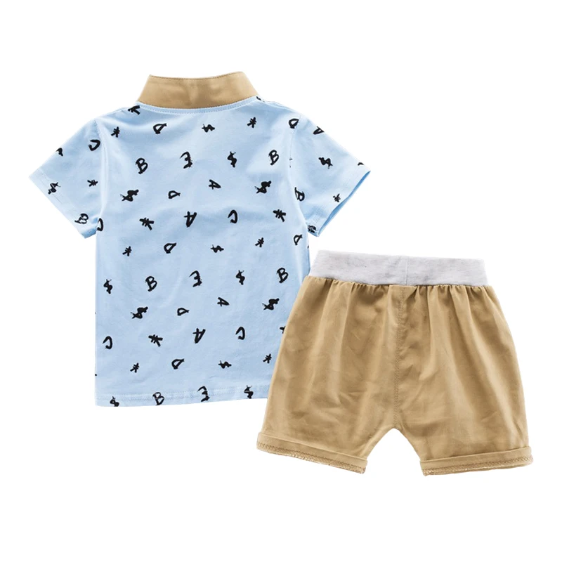 Children Clothing Set Baby Boys Casual Outfits Suit Letter Print Tops Shirt+Shorts Pants Kids Clothes 0-4T |