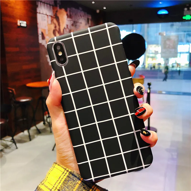 2018 новейший чехол для iPhone X XR XS Max 8 7 6 6s Plus модные черные и белые полосы жесткие