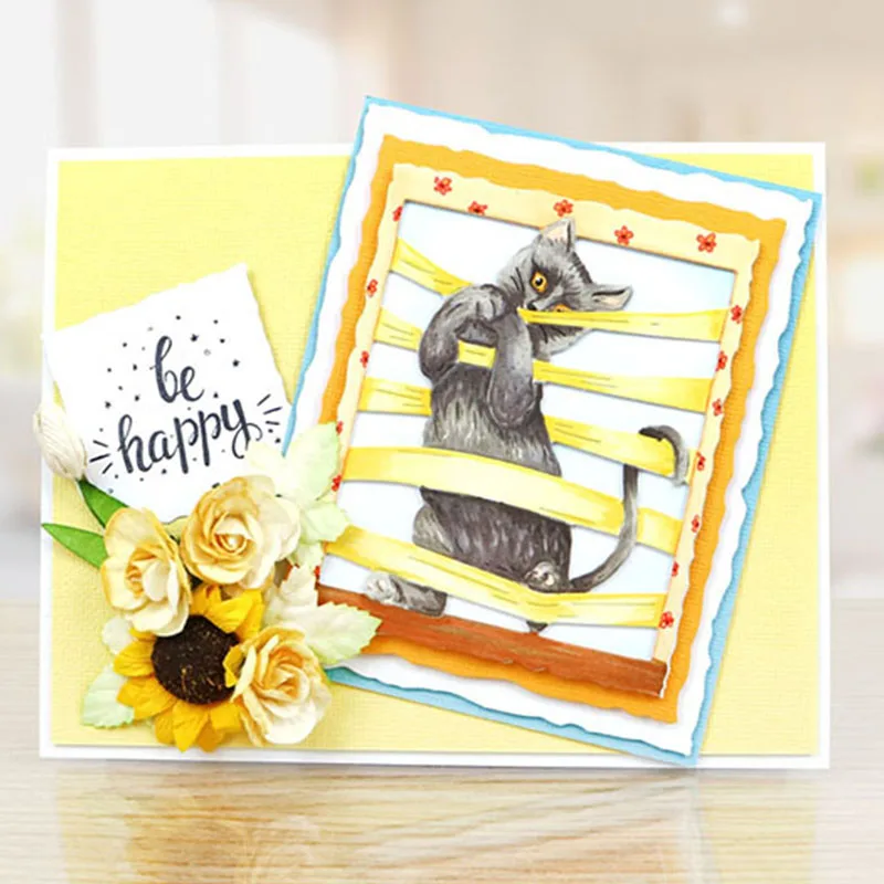 Милые животные забор металлические режущие штампы для DIY Скрапбукинг Фотоальбом