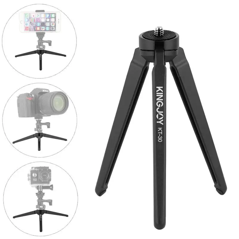 Black KINGJOY Мини дорожный Настольный Штатив легкая подставка, KT-30 Настольный Штатив с максимальной нагрузкой до 2,5 кг/фунтов для DSLR - Цвет: Black