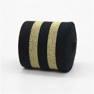 black gold 4.8cm 5 см 4 см резинки золотые серебряные полосы резинка 40 мм 50 мм пояс для одежды брюки Швейные аксессуары DIY 1 м - Цвет: black gold 4.8cm