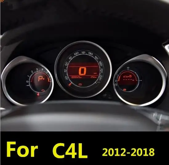 3 шт. приборная панель, украшенная рамкой/кольцами для Citroen C4L 2012- приборной панели, декоративное яркое кольцо для стайлинга автомобилей