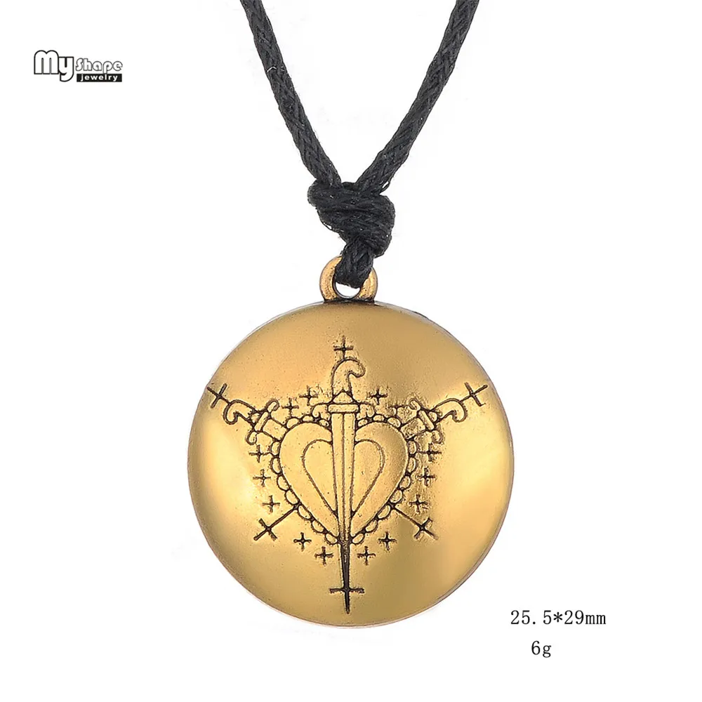 My Shape Love Talisman Chain Necklaces Hand Stamped Vodoun Lwa Hoodoo Ezili Freda Voodoo Loa Veve Pendant Amulet Necklace