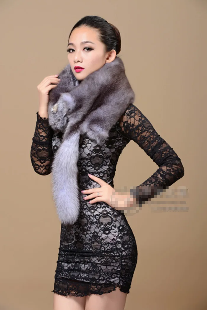 Продажа! Весь меховой воротник из лисьего меха шарфы шаль Прямая продажа с