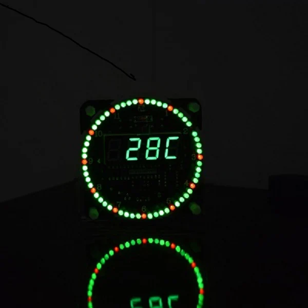 Green Red-green Обновленный DIY DS1302 светильник с управлением, вращающийся светодиодный набор электронных часов, вращающийся электронный набор часов, Ночной светильник, музыкальные часы - Цвет: Green Red-green