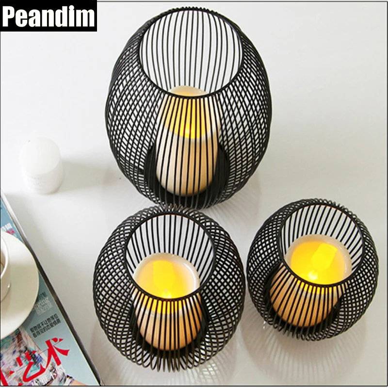 Peandim Vitange светодио дный LED железной клетке фонари подсвечник свадебный дома