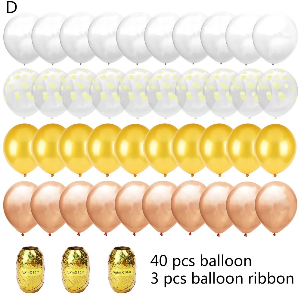 43 pieces of rose-gold polka-dotted see-through balloon ribbon set wedding party decoration | Ролевые и игровые наборы