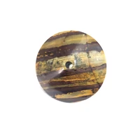 wholesale 1pcs natural iron tiger eye 62mm round flying saucer stonedouble gyroscope stone beadwith throgh hole 5 6mm