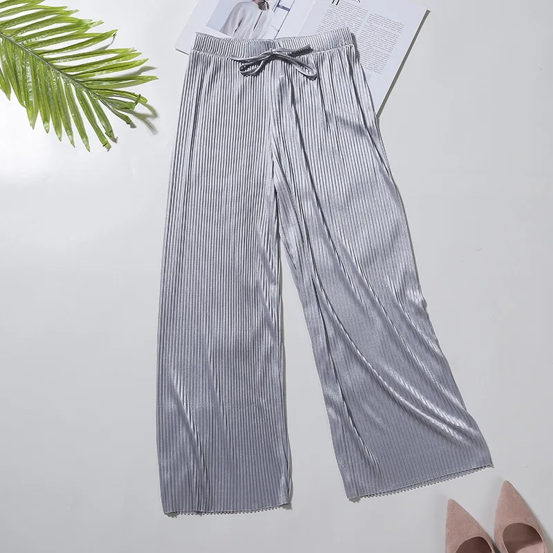 

Women's high waist wide leg pants loose nine pants casual pants