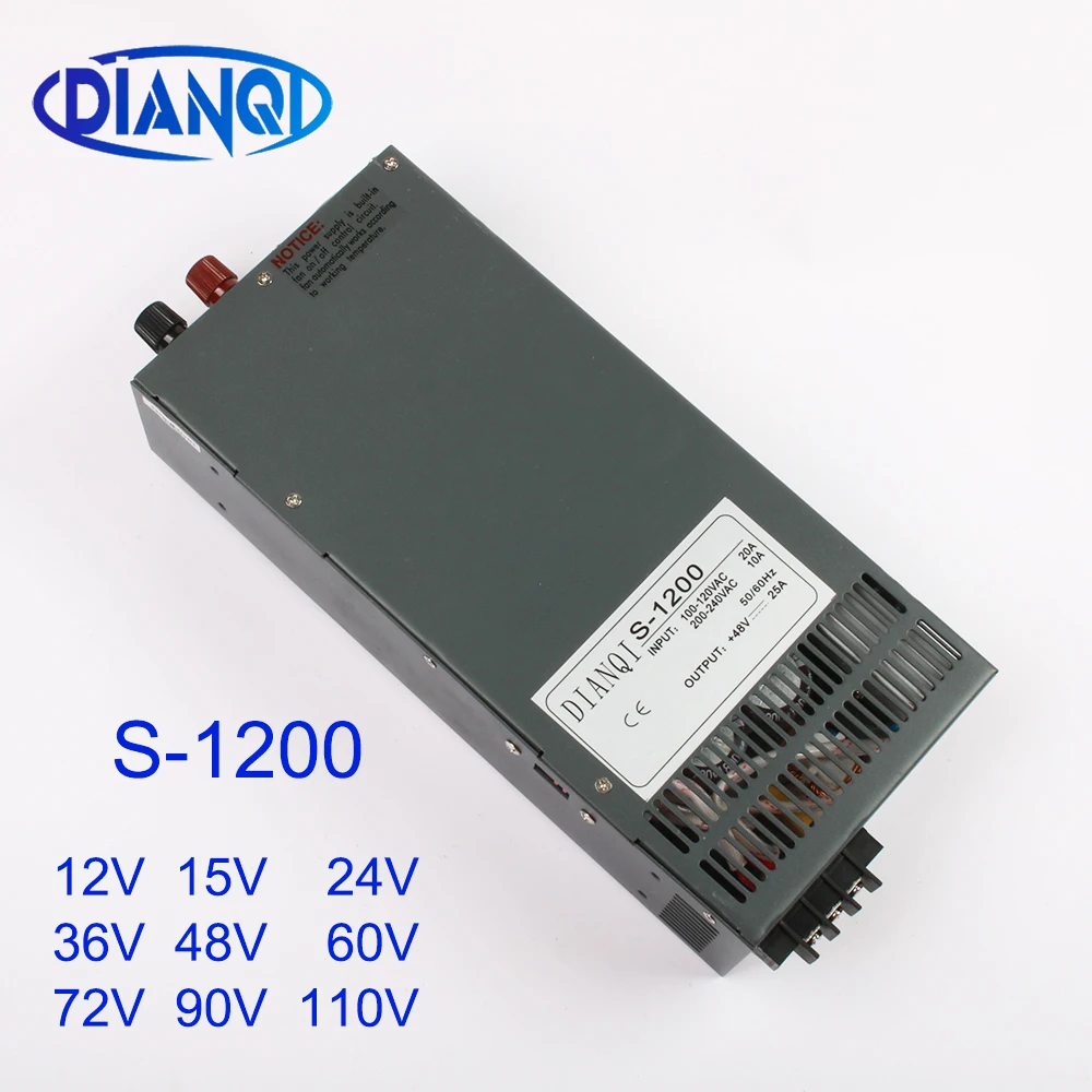 DIANQI импульсный источник питания для светодиодной полосы света AC DC S 1200W 12V 36V 15 в 24 48