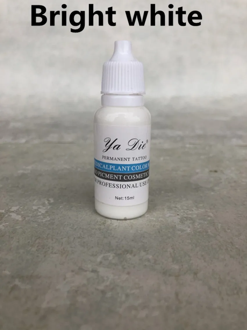 Bright white 1 бутылка 1/2 унц. татуировки пигментные чернила для перманентного макияжа легко носить глаз бровей губ тела Книги по искусству s краски татуировки Книги по искусству Красота слишком - Цвет: Bright white