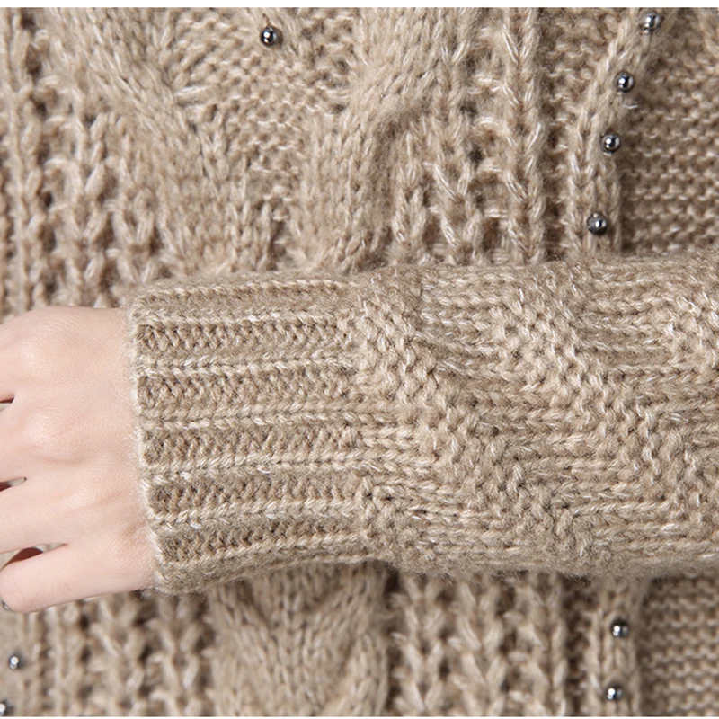 winter Turtleneck Pullover women 2018 fashion new Medium long Section Loose sleeves knitted sweater Autumn Tops femaleDD174 | Женская