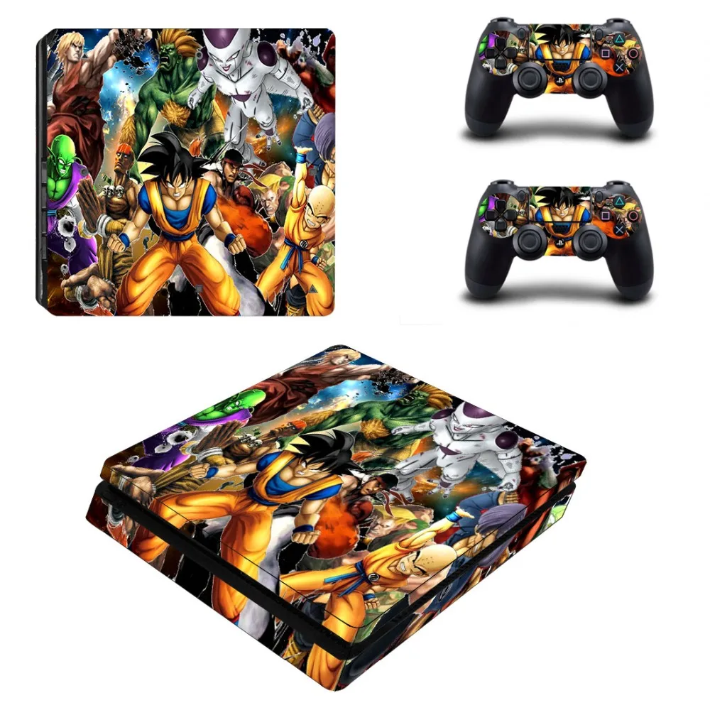 Аниме Dragon Ball Z с рисунком из аниме «Драконий жемчуг зет» PS4 тонкая кожа Стикеры для sony Игровые приставки 4 консоль и контроллеры наклейка PS4 тонкий Стикеры винил