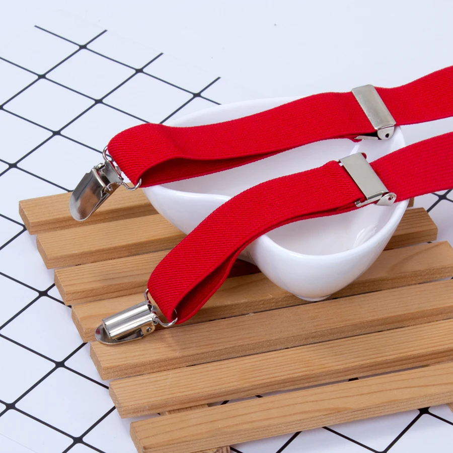 Подтяжки для мальчиков и девочек AWAYTR Эластичные подтяжки красного цвета школы