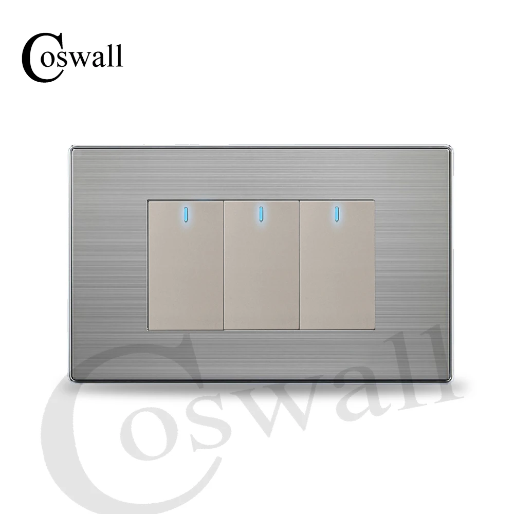 Переключатель света COSWALL Pass Through 3 Gang 2 Way переключатель со светодиодный ным