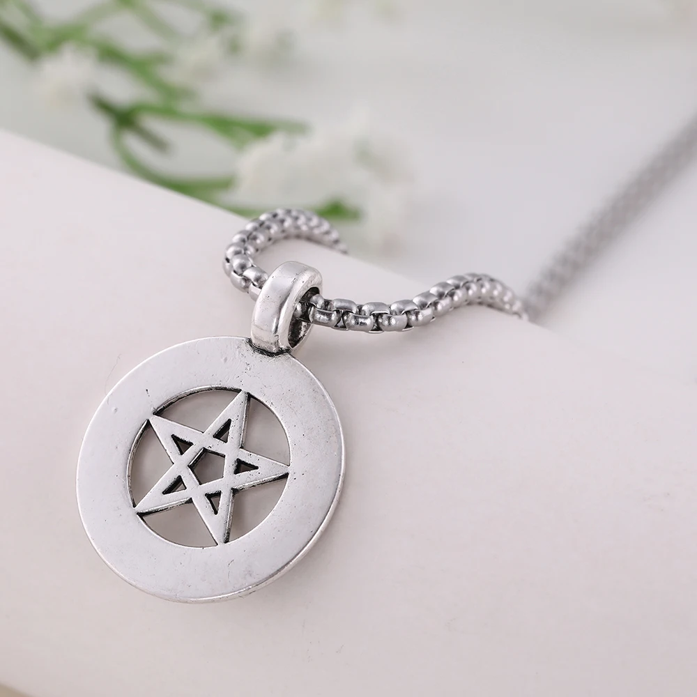 Dawapara полый Pentacle ирландское узел кулон Цепочки и ожерелья пентаграмма ювелирные