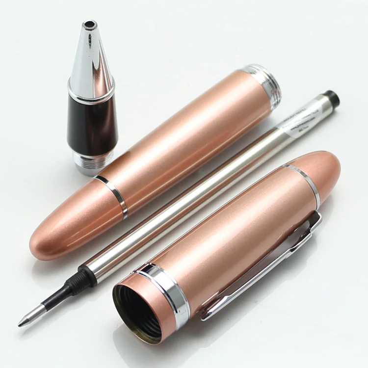JINHAO 159 Ручка роллер розовое золото Толстая черная фиолетовая Золотая отделка