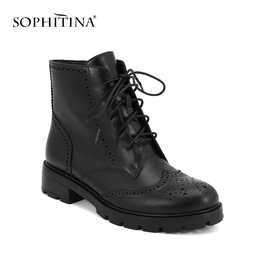 SOPHITINA/новые женские ботильоны из натуральной кожи Удобная повседневная обувь с