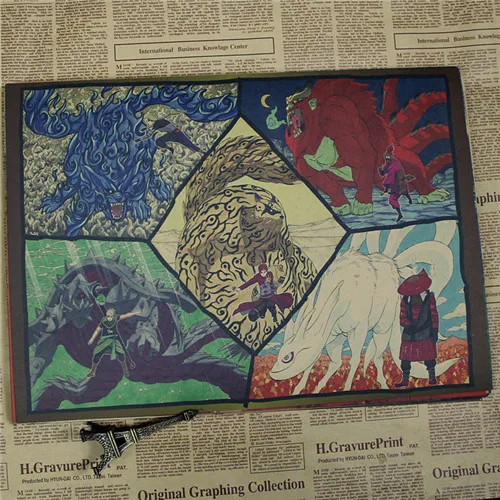 Винтаж аниме мультфильм Узумаки постер Naruto бар Детская комната Домашний декор комиксы Наруто ретро крафт-бумага живопись Наклейка на стену - Цвет: Style 26