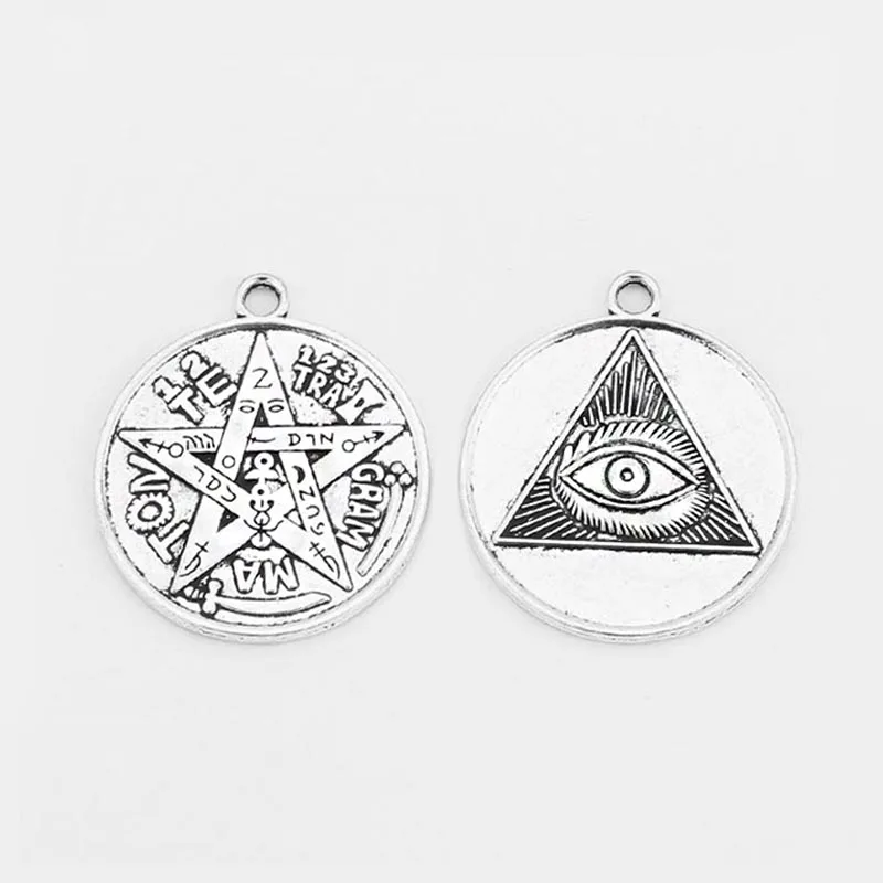 3pcs SanMIGUEL ARCANGEL/TETRAGRAMMATON/LEAF Zodiac/EYE Pentagram Pagan Wiccan Amulet Charms Pendant Statement | Украшения и