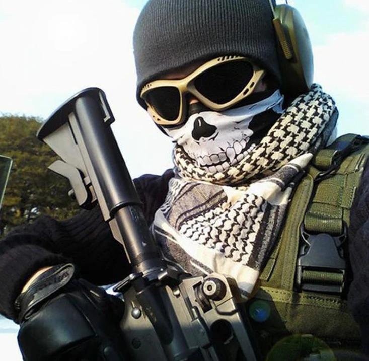Мотоцикл Череп Призрак лицо шапка с защитой лица от ветра шапочка для спортивных