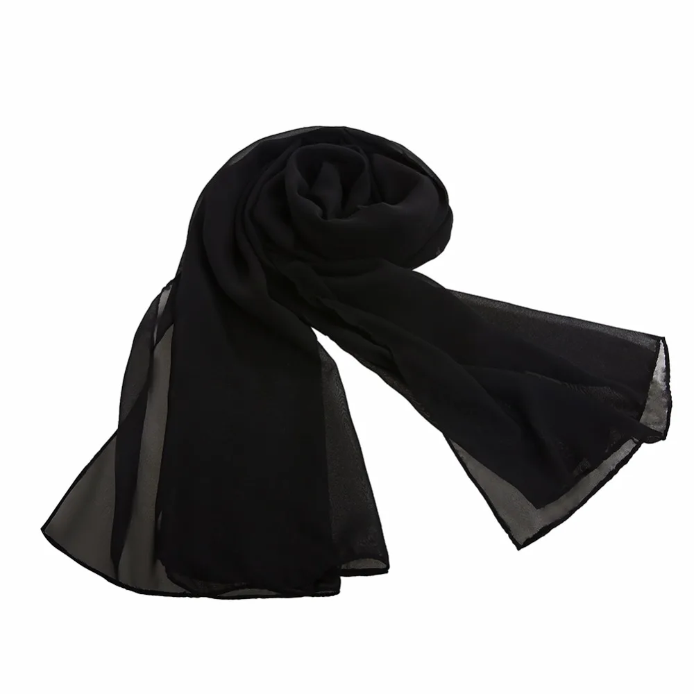 YUNUO Black One Layer Long Wedding Shawl Wraps Chiffon Women Party Evening Dress Occasion Scarf | Свадьбы и торжества