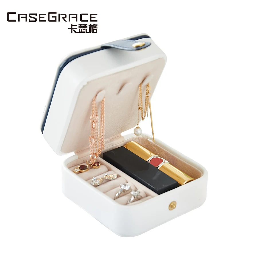 Коробки для хранения украшений Casegrace изысканного дизайна с кожаной отделкой и украшены короной, органайзеры для сережек, колец и браслетов, арт. 01144.