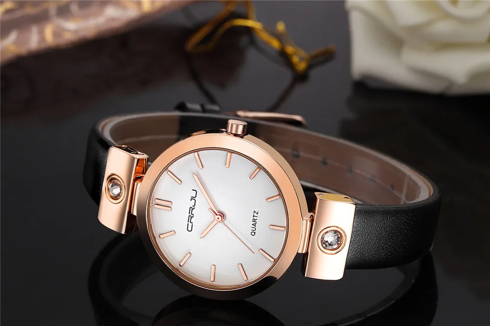 CRRJU 2017 модные наручные часы женские роскошные брендовые кварцевые Relogio Feminino Montre