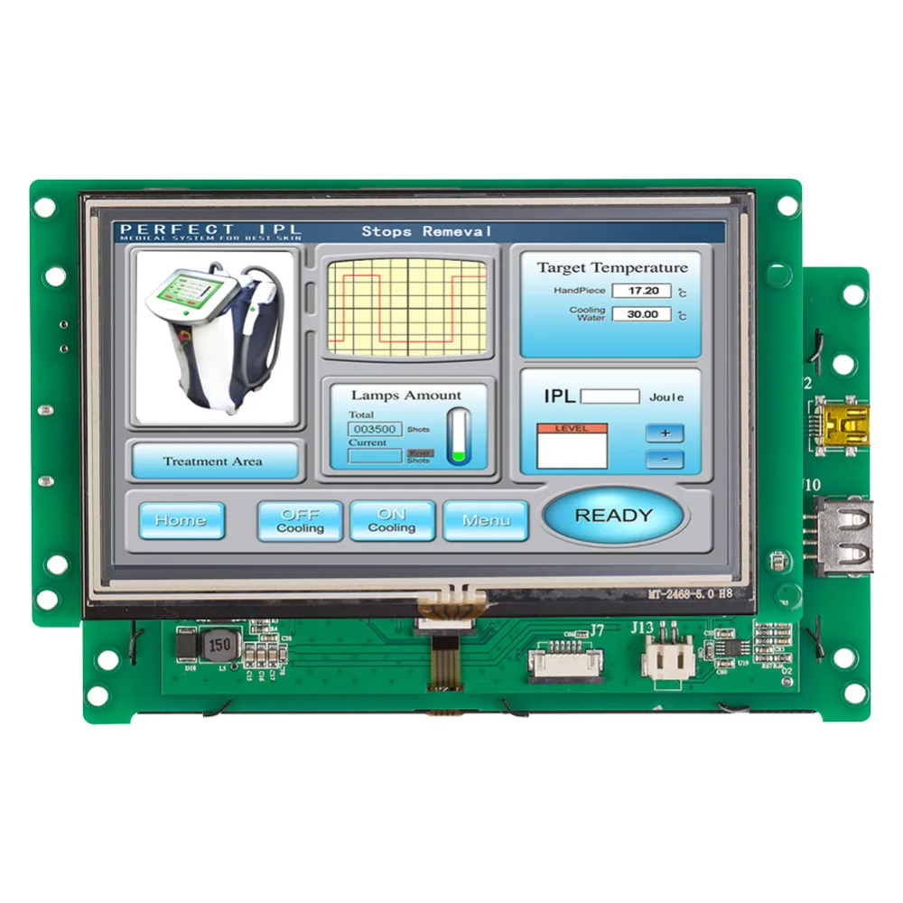 5 Inch Human Machine Interface TFT LCD Display Module with Controller + Program + Touch Screen + UART Interface