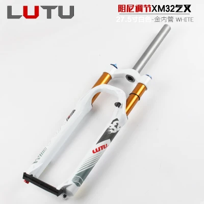 27.5gold tube white MEROCA LUTU Lutu горный велосипед передняя вилка амортизационная вилка 26 27,5 29 дюймов Золотая трубка амортизатор - Цвет: 27.5gold tube white