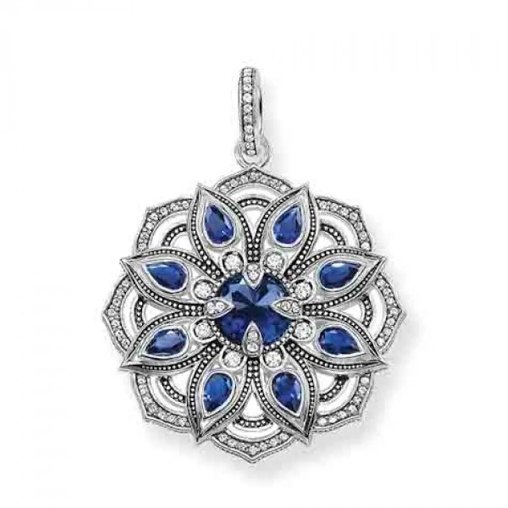 2018 Фирменная Новинка Мода Синий фианит Лотос кулон для цепочки и ожерелья