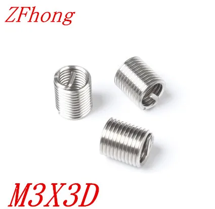 

50pcs M3 M3*3D stainless steel wire thread insert