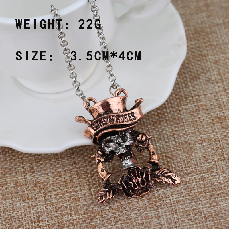 Потрясающая медная и серебряная подвеска GUNS N ROSES серебряное ожерелье|Цепочки| |