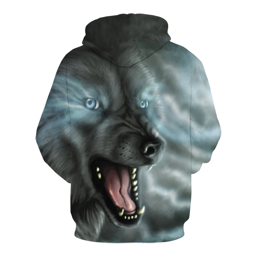 Fashion Men Wolf Animal 3D Printed Hooded Hoodies Men / Women's Shinning Wolf Design Sweatshirts 3D Harajuku Hoody