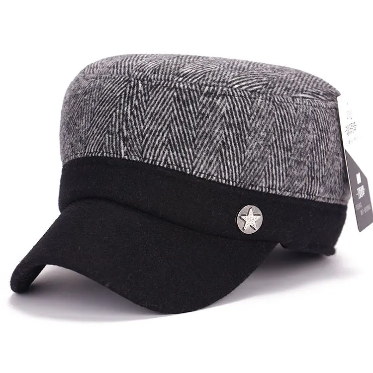 Новое прибытие Зимний теплый шерстяной смешанный плоский Casquette спортивный