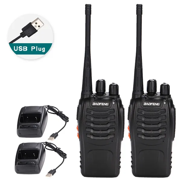 2PCS USB Charger 2 шт Baofeng BF-888S портативная рация USB Зарядка адаптер портативное радио CB радио UHF 888S Comunicador трансивер+ 2 наушников - Цвет: 2PCS USB Charger