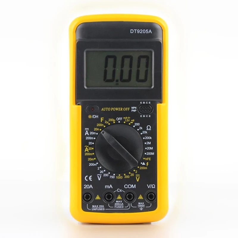 Quevinal Цифровой мультиметр DT9205A портативный с ИК тестом 9205 30 шт. универсальный