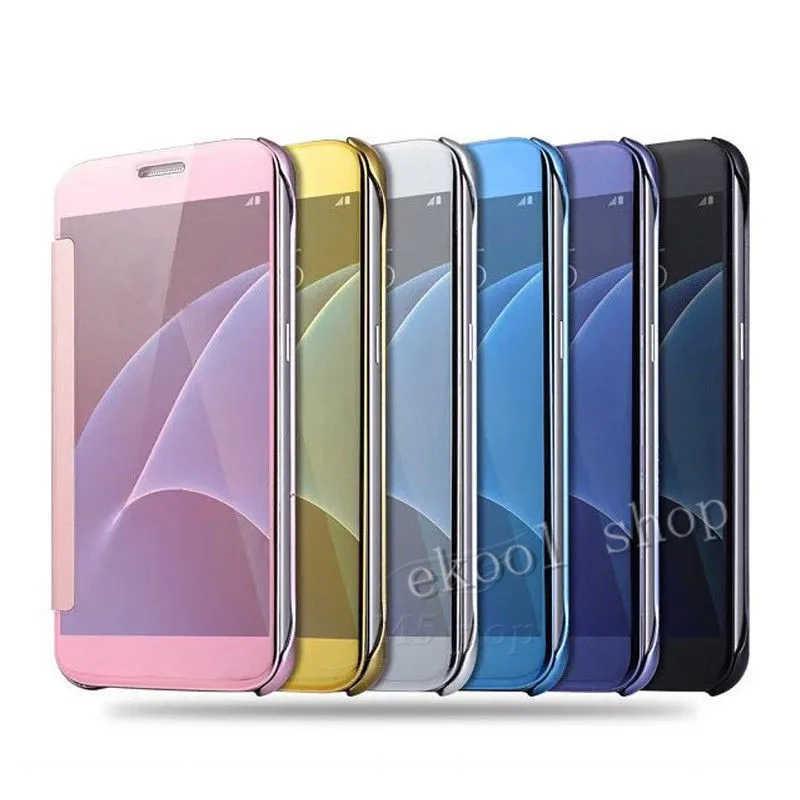 Для Apple iphone X 8 6 S/6 Plus 6S 7 чехол Смарт Флип Тонкий вид гальваническое зеркало