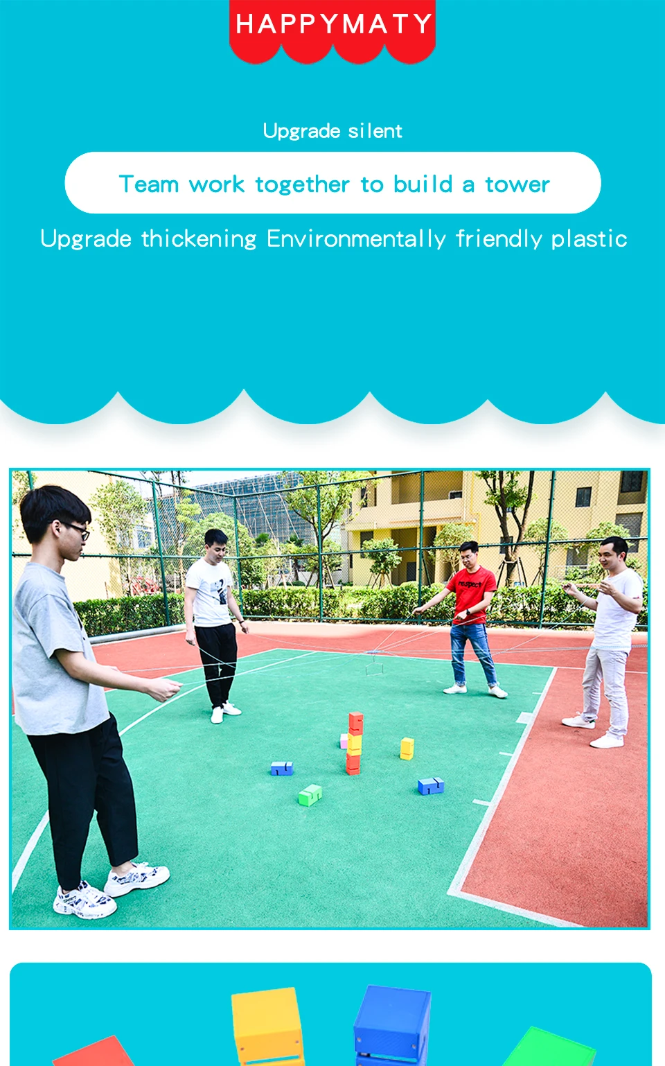Kids School Together to Build Tower Games Kindergarten Teamwork Outdoor Fun Sports Toy Children Kids Sensory Training Toy Games