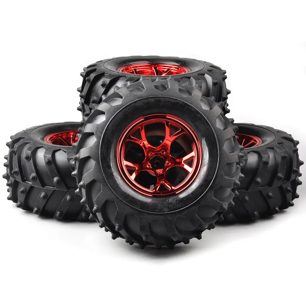 Резиновая шина и обод колеса RC 4 шт./компл. 12 мм шестигранный для HSP HPI 1/10 Bigfoot Monster