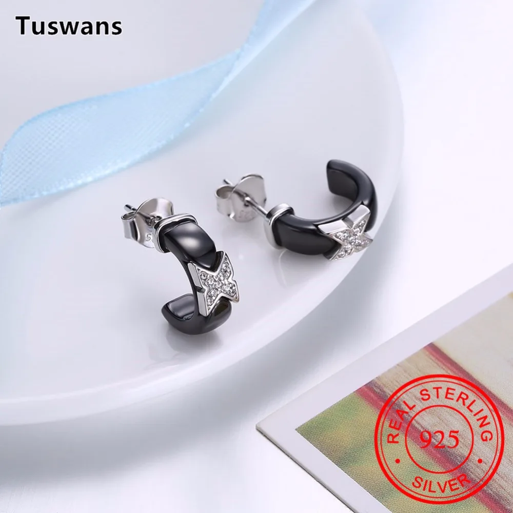 Женские серьги гвоздики из серебра 100% пробы с цирконом|silver stud earrings|sterling silver