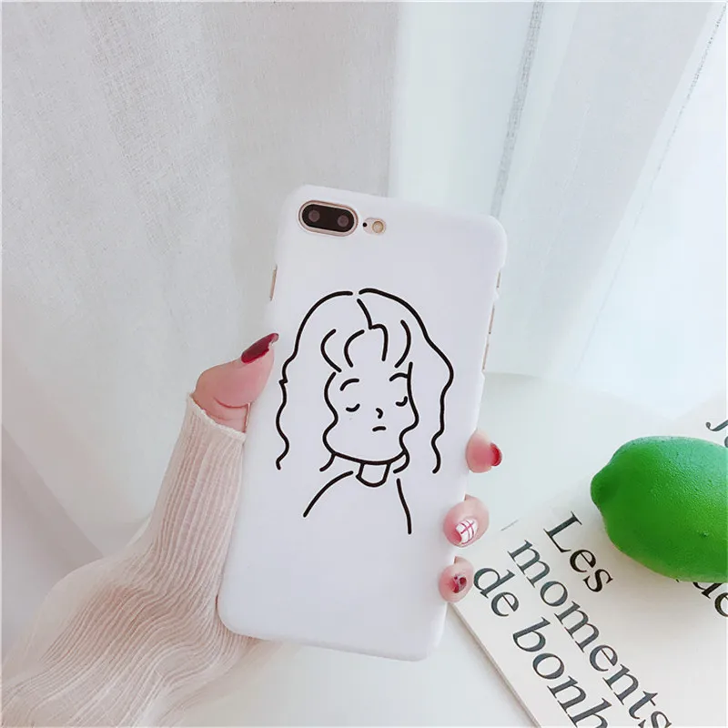Для iPhone 6 S 7 8 плюс Силиконовые чехлы Art абстрактная девушка линии для 5 5s se X XR XS Max
