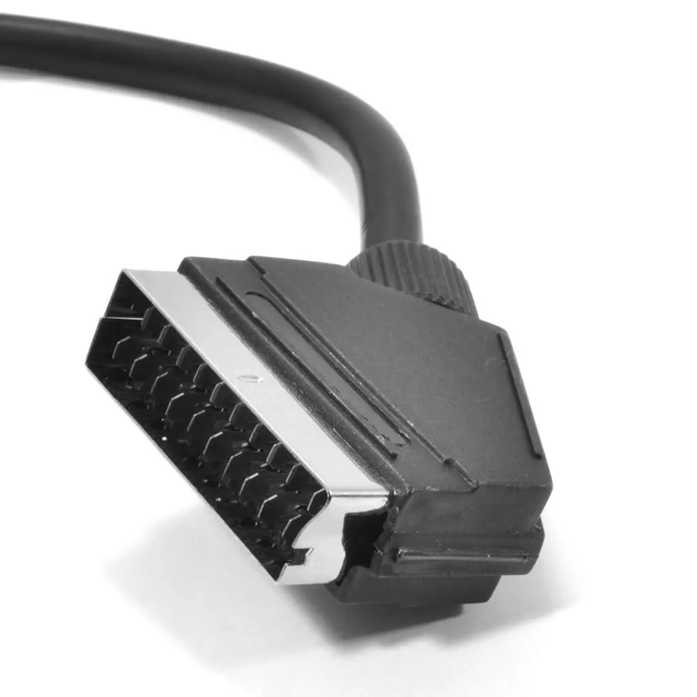 Кабель Scart 21 контактный разъем черный свинцовый золотистый 1 5 м | Компьютеры и