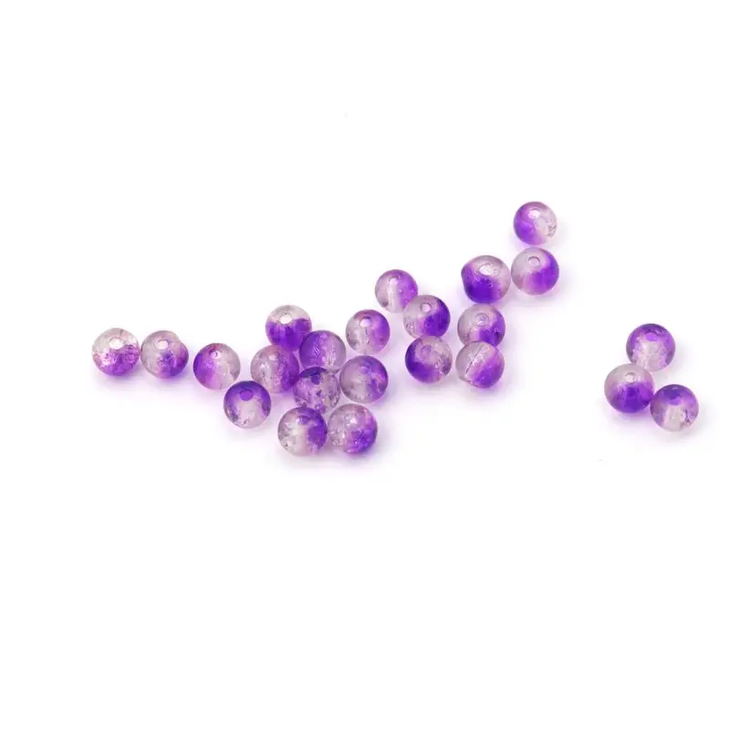 200 шт./лот разноцветные Круглые Стеклянные Бусины с отверстиями для изготовления