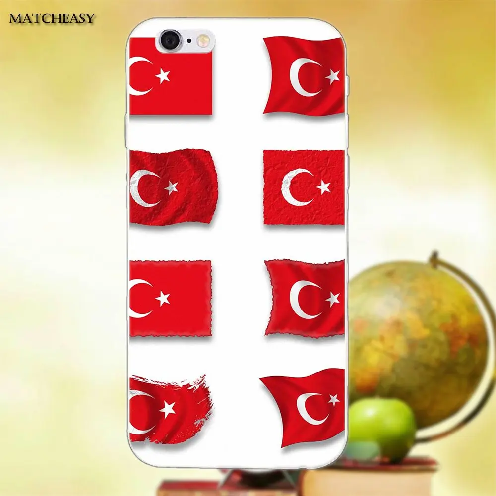 Мягкий силиконовый прозрачный чехол из ТПУ с турецким флагом для Apple iPhone X XS Max XR 4 4S