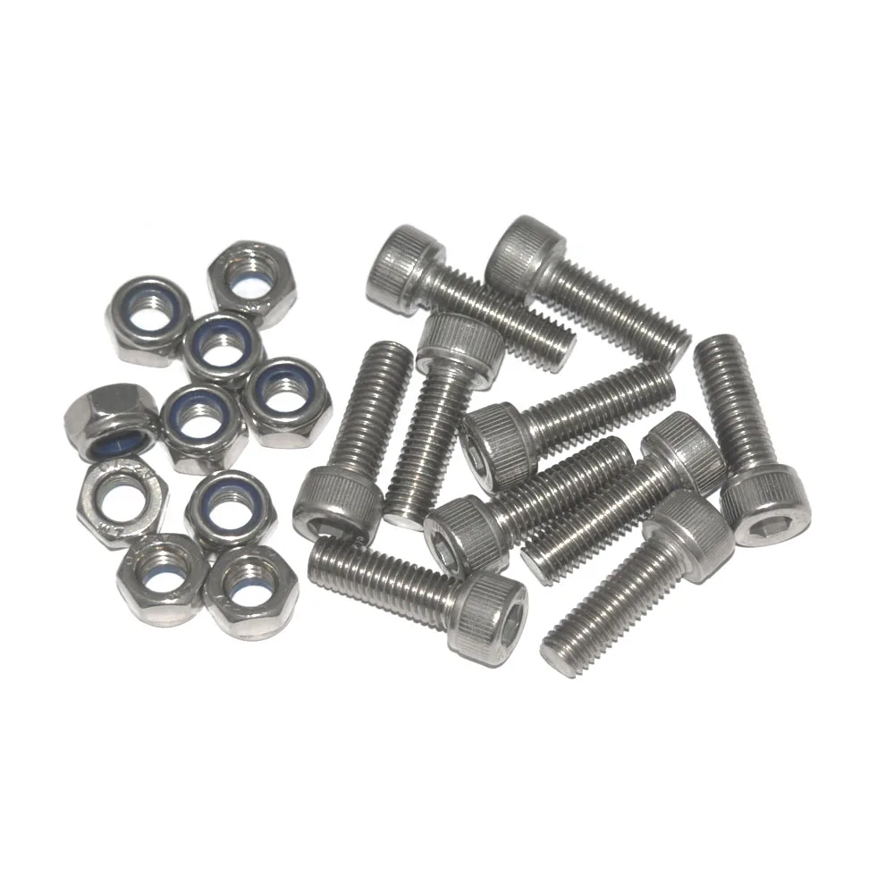 M8x25mm 304 нержавеющая сталь шестигранный болт головная крышка винты с нейлоновой