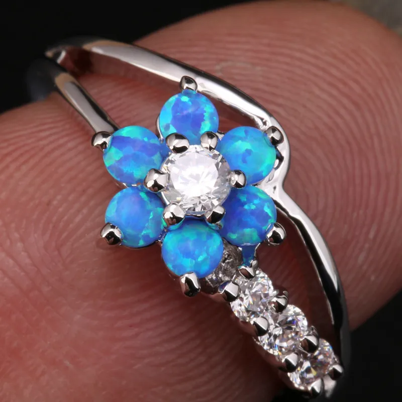 Новое поступление женские драгоценные камни в форме голубого огненного опала и